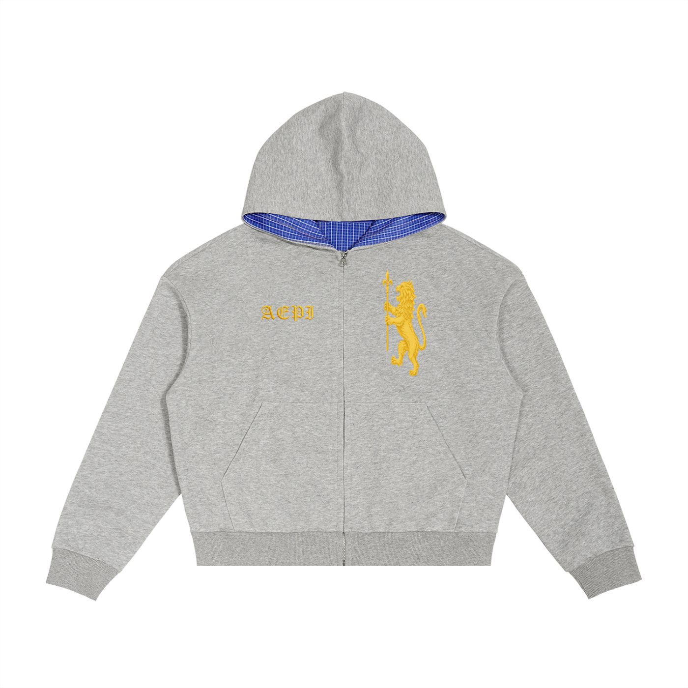 LION RAMPANT PLAID BOXY ZIP UP