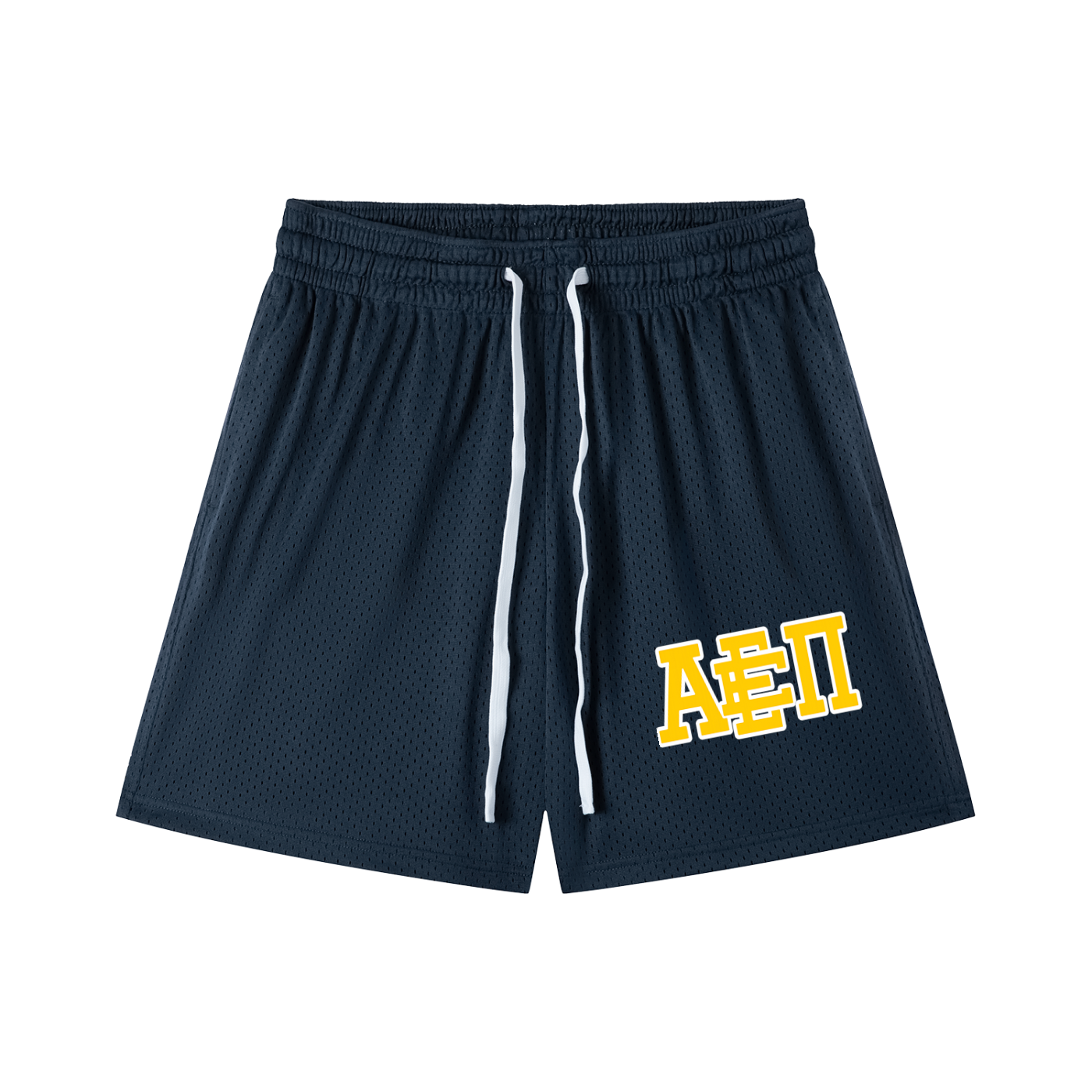YELLOW LOGO MESH SHORTS