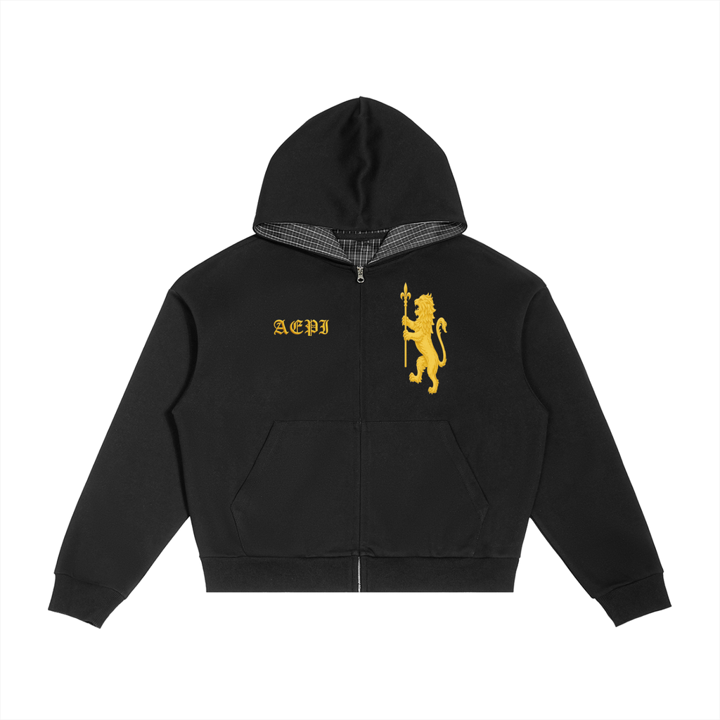 LION RAMPANT PLAID BOXY ZIP UP