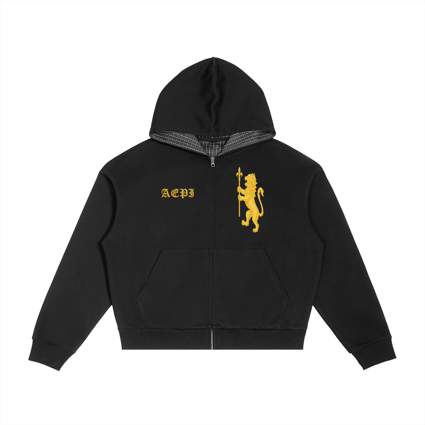 LION RAMPANT PLAID BOXY ZIP UP