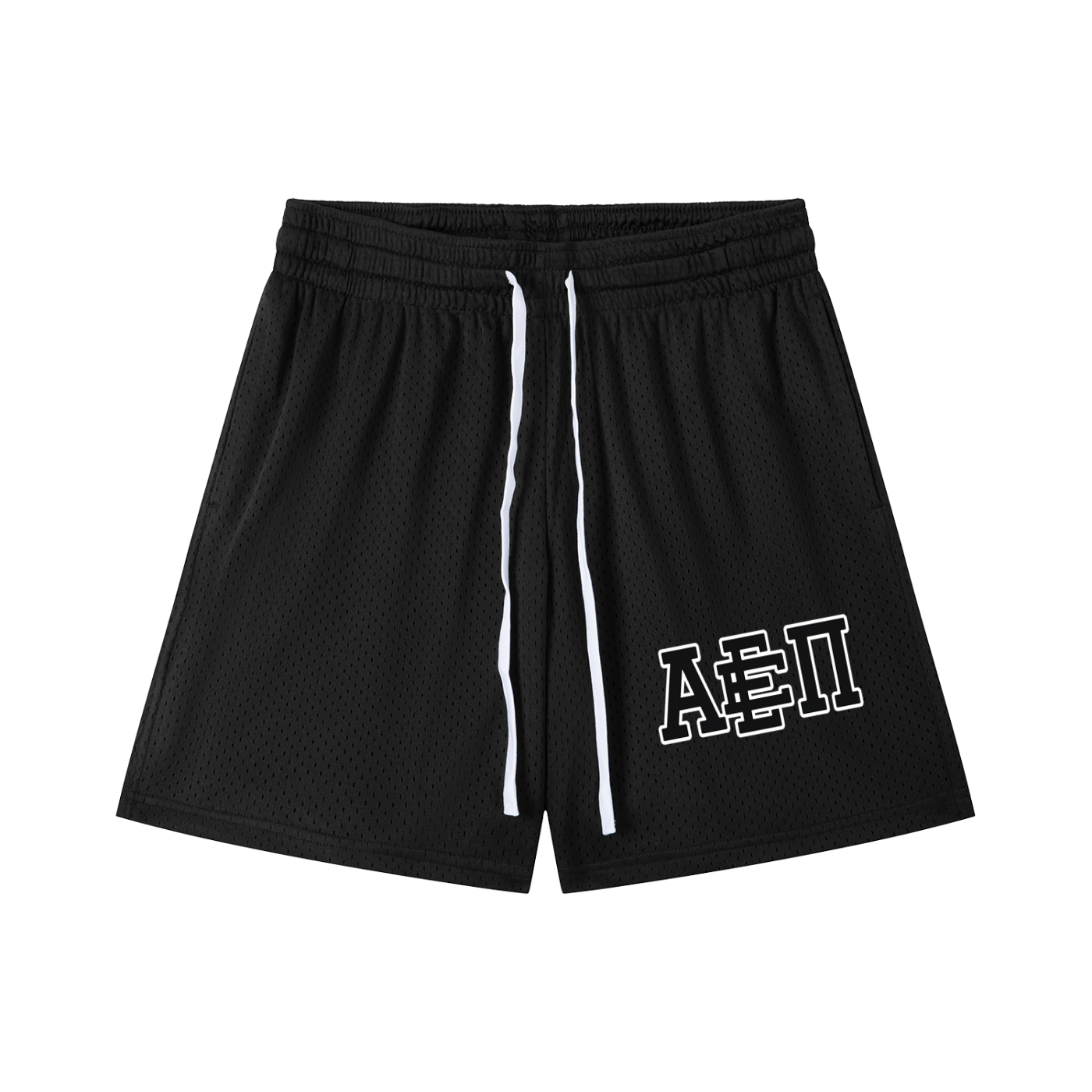 BLACK LOGO MESH SHORTS